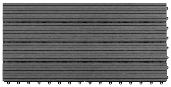 Πλακάκια 6 τεμ. Γκρι 1 μ² / 60 x 30 εκ. από WPC - Γκρι