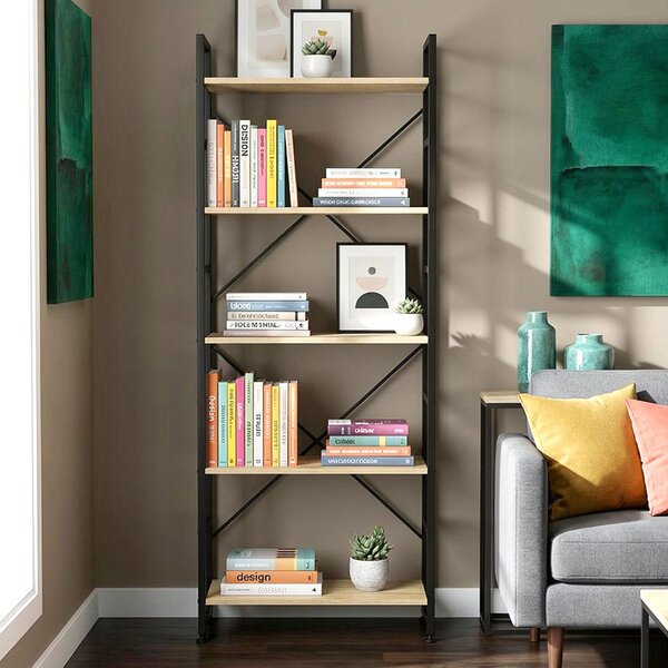 Ραφιέρα Δαπέδου 5 Θέσεων (60x35x159) Spitishop Vivo Natural/Black