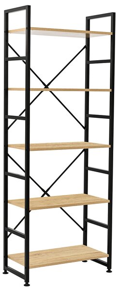 Ραφιέρα Δαπέδου 5 Θέσεων (60x35x159) Spitishop Vivo Natural/Black