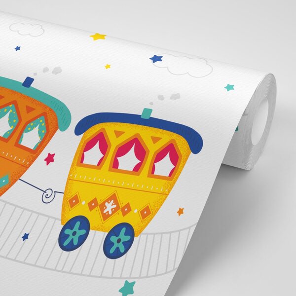 Αυτοκόλλητη ταπετσαρία παστέλ τρενάκι