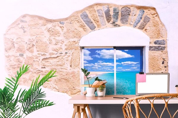 Αυτοκόλλητη ταπετσαρία με θέα στη θάλασσα