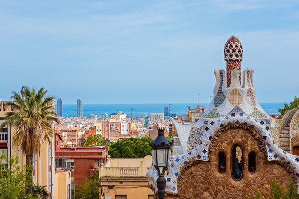 Αυτοκόλλητη φωτοταπετσαρία θέα στο Park Güell στη Βαρκελώνη