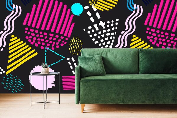 Αυτοκόλλητη ταπετσαρία μοντέρνο μοτίβο Memphis