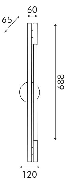 Απλίκα Τοίχου LED Aca Malpo V43181WBK800 Black