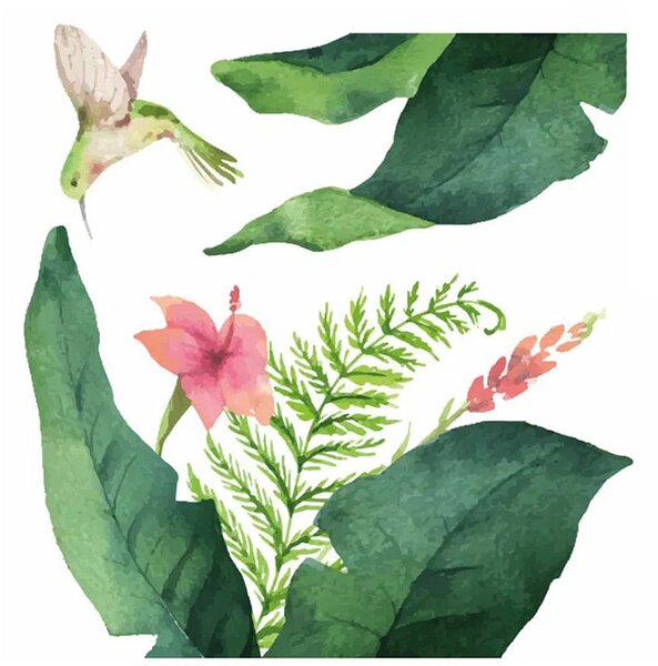 Αυτοκόλλητα Παραθύρου Διπλής Όψης Ango Tropical Flowers 64017