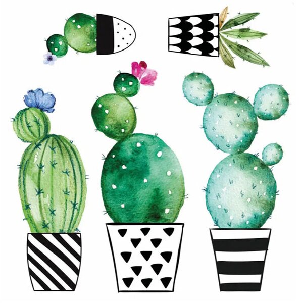 Αυτοκόλλητα Τοίχου Ango Watercolour Cactus 54114