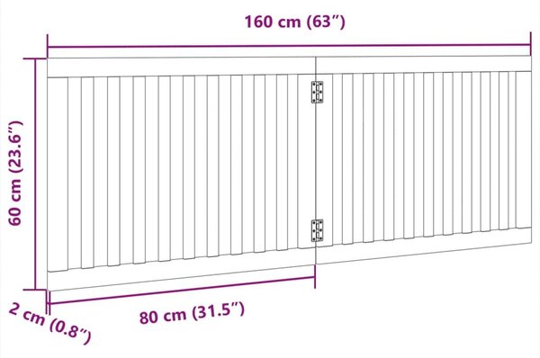Διαχωριστικό Σκύλων Πτυσσόμενο 2 Πάνελ 160 εκ. Ξύλο Λεύκας - Καφέ