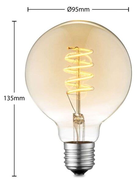 Lucande - Λαμπτήρας LED 4W Amber G95 Φωτο Ρυθμιζόμενο E27 Lucande