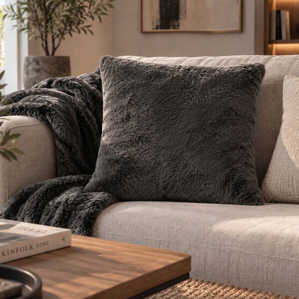 Διακοσμητικό Μαξιλάρι Γούνινο (45x45) Pol Rugs & Mats Rabbit D.Grey