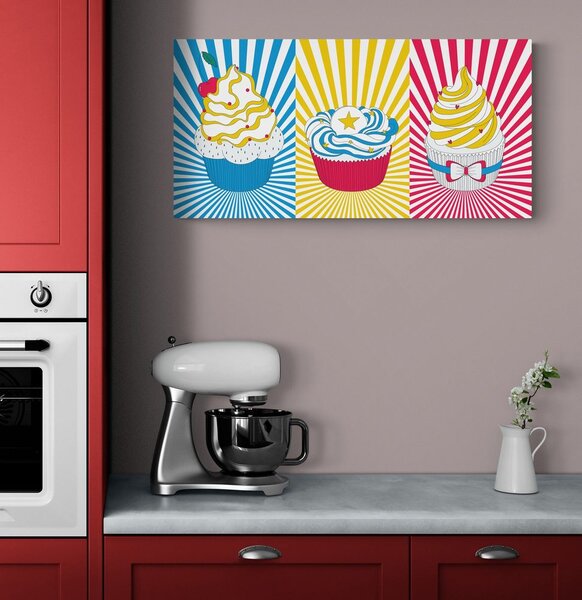 Πίνακας σε καμβά ποπ αρτ cupcakes
