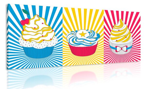 Πίνακας σε καμβά ποπ αρτ cupcakes