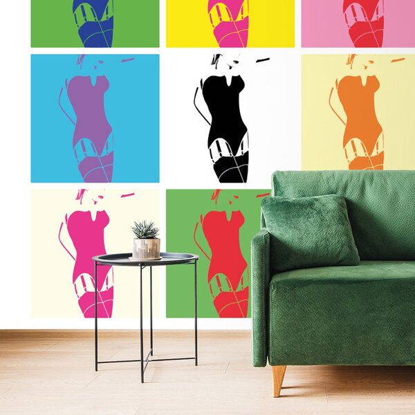 Αυτοκόλλητη ταπετσαρία ποπ αρτ γοητεία γυναίκας