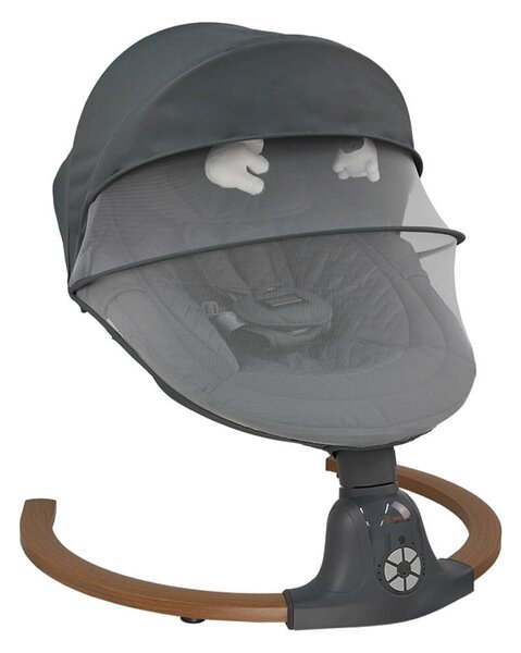 Ηλεκτρικό Ρηλάξ Με Μουσική (0+ Μηνών/Έως 9kg) Bebe Stars Fluffy Smoked Grey 257-186