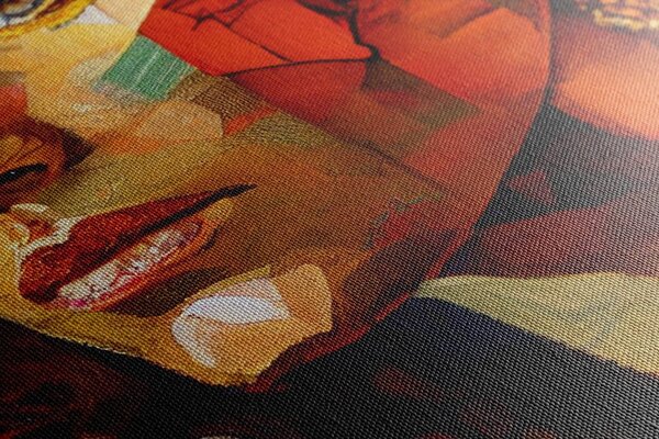 Πίνακας σε καμβά προφίλ γυναίκας σε σχέδιο patchwork