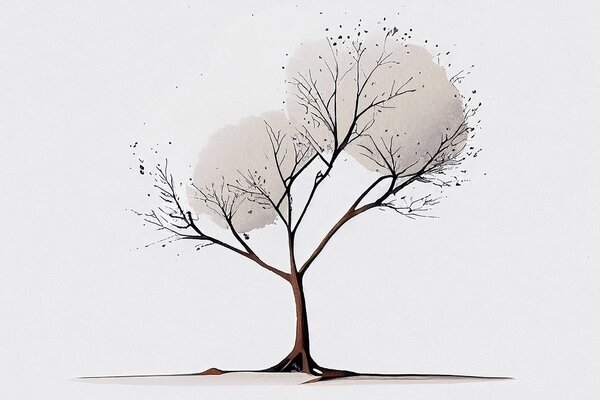 Πίνακας σε καμβά μινιμαλιστικό δέντρο χωρίς φύλλα