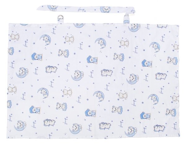 Κάλυμμα Θηλασμού (105x70) Dimcol Bear's Nest 03 White-Sky Blue