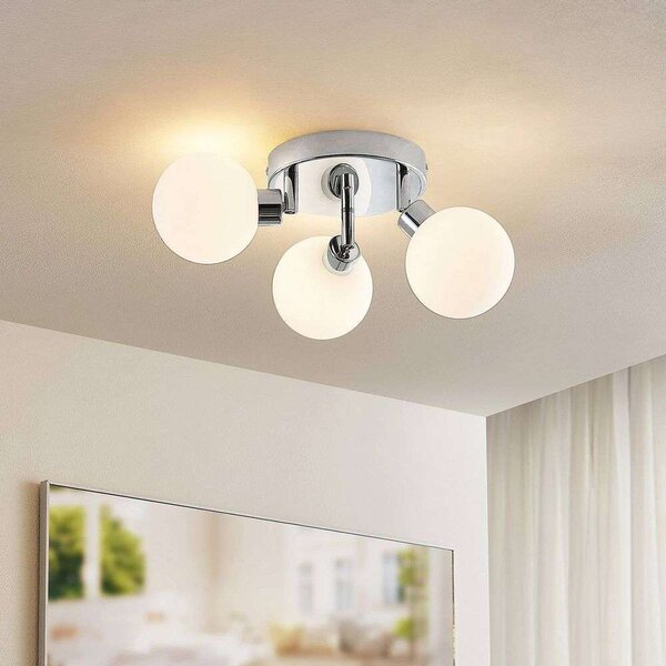 Lindby - Zaniba 3 Round Ceiling Lamp Chrome Lindby