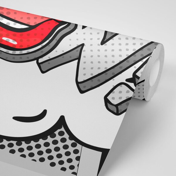 Αυτοκόλλητη ταπετσαρία στυλάτος γκρι pop art - WOW!