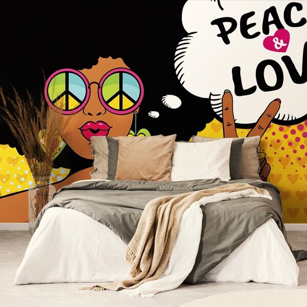 Αυτοκόλλητη ταπετσαρία ζωή σε ειρήνη - PEACE & LOVE