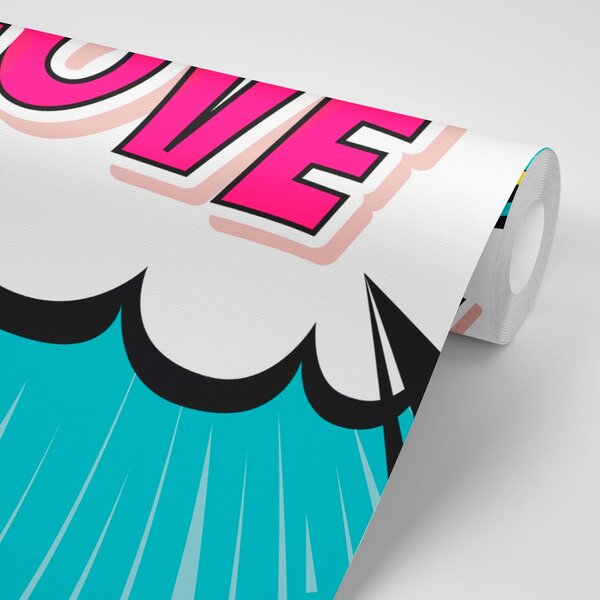Αυτοκόλλητη ταπετσαρία με pop art σχέδιο - LOVE