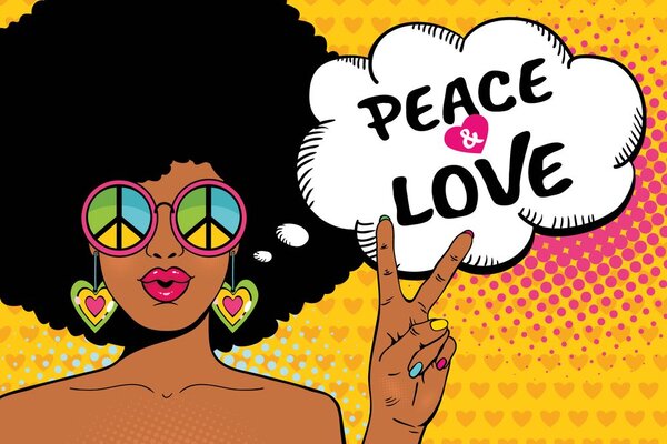 Αυτοκόλλητη ταπετσαρία ζωή σε ειρήνη - PEACE & LOVE