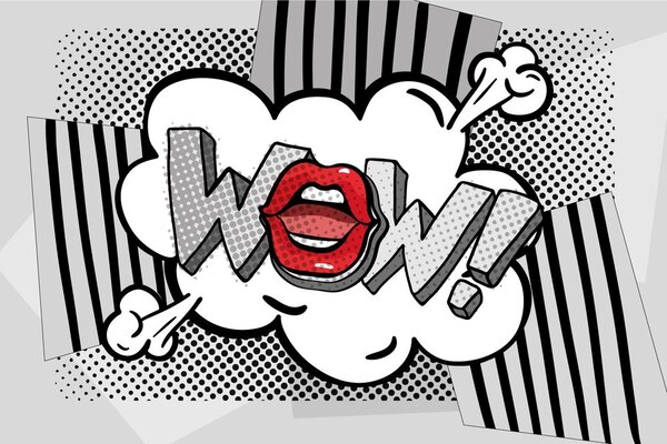 Αυτοκόλλητη ταπετσαρία στυλάτος γκρι pop art - WOW!