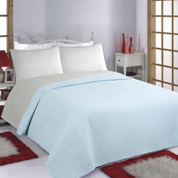 Κουβερλί Μονό (170x220) 2 Όψεων Silk Fashion Bones Blue-Grey