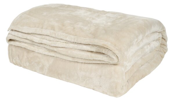 Κουβέρτα Fleece Μονή (160x220) Das Home Velour 1341 Ivory