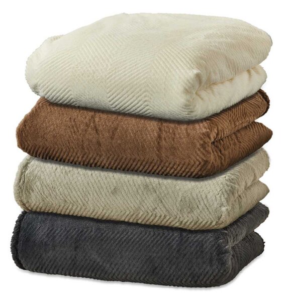 Κουβέρτα Fleece Υπέρδιπλη Με Γουνάκι (220x240) Whitegg KB131 1-Ecru