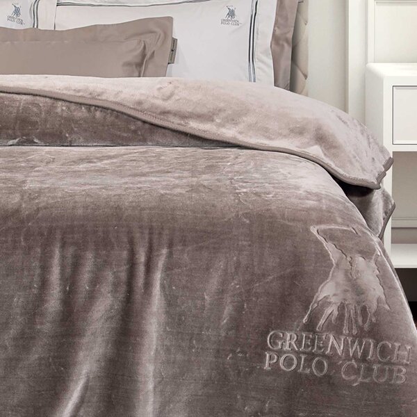Κουβέρτα Βελουτέ Μονή (160x240) Greenwich Polo Club Essential 3497 Taupe