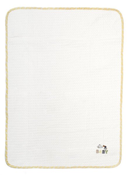 Κουβέρτα Πικέ Αγκαλιάς (80x110) Dimcol 193 White-Yellow
