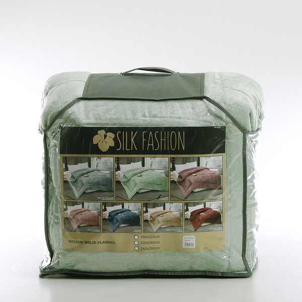 Κουβερτοπάπλωμα Μονό (160x220) Silk Fashion Solid L.Green