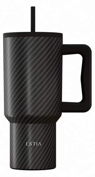 Κούπα Θερμός Με Λαβή & Καλαμάκι 900ml Estia Save The Aegean Tumbler Carbon Fibre 01-46170