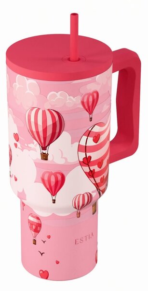 Κούπα Θερμός Με Λαβή & Καλαμάκι 900ml Estia Save The Aegean Tumbler Love Ascend 01-41533