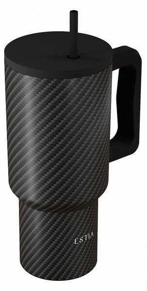 Κούπα Θερμός Με Λαβή & Καλαμάκι 900ml Estia Save The Aegean Tumbler Carbon Fibre 01-46170