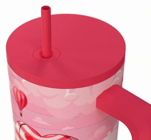 Κούπα Θερμός Με Λαβή & Καλαμάκι 900ml Estia Save The Aegean Tumbler Love Ascend 01-41533