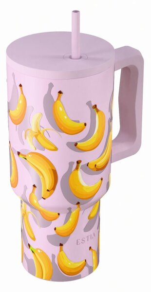 Κούπα Θερμός Με Λαβή & Καλαμάκι 900ml Estia Save The Aegean Tumbler Banana Mood 01-41601