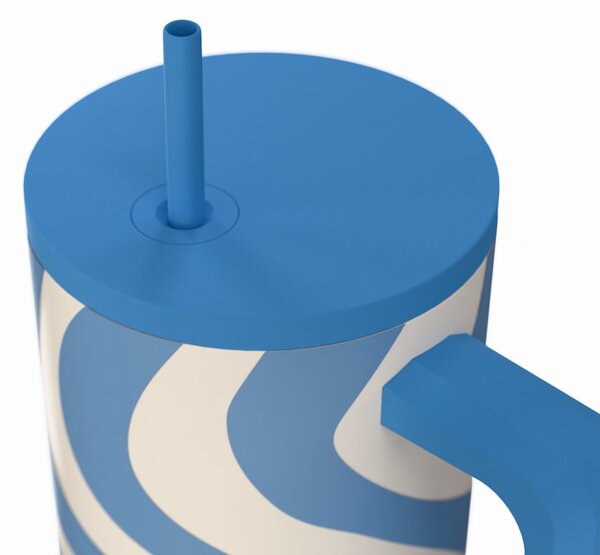 Κούπα Θερμός Με Λαβή & Καλαμάκι 900ml Estia Save The Aegean Tumbler Ocean Waves 01-41571