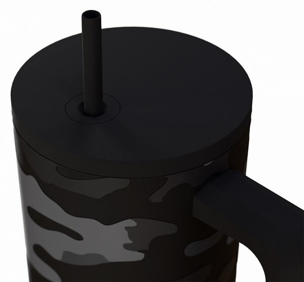 Κούπα Θερμός Με Λαβή & Καλαμάκι 900ml Estia Save The Aegean Tumbler Dark Camo 01-46163