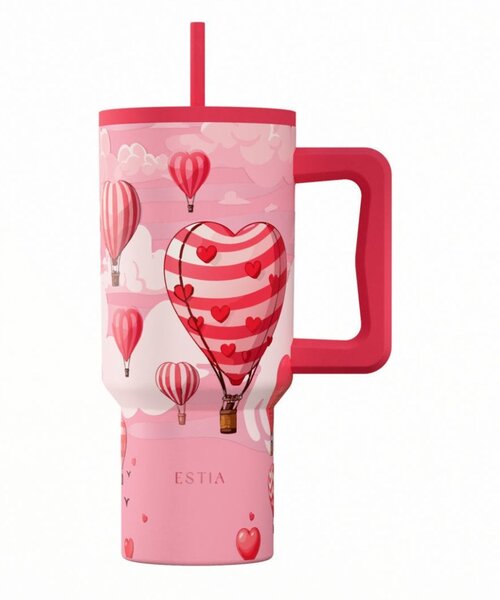 Κούπα Θερμός Με Λαβή & Καλαμάκι 900ml Estia Save The Aegean Tumbler Love Ascend 01-41533