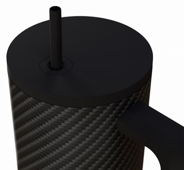 Κούπα Θερμός Με Λαβή & Καλαμάκι 900ml Estia Save The Aegean Tumbler Carbon Fibre 01-46170