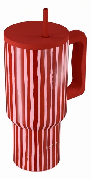 Κούπα Θερμός Με Λαβή & Καλαμάκι 900ml Estia Save The Aegean Tumbler Viva Stripe 01-41564