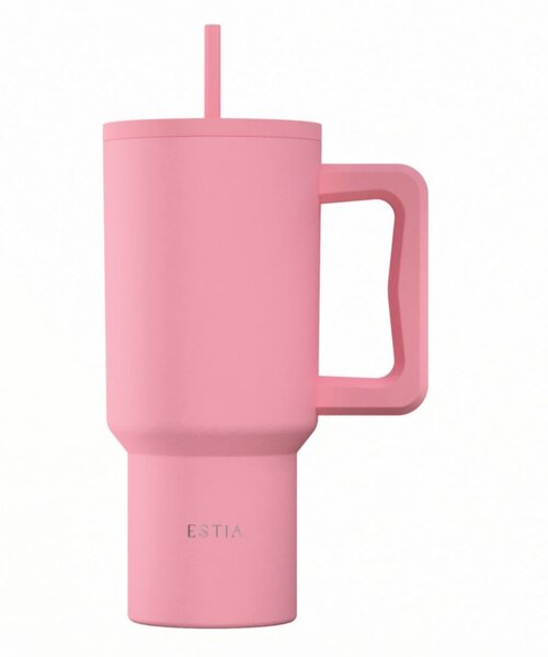 Κούπα Θερμός Με Λαβή & Καλαμάκι 900ml Estia Save The Aegean Tumbler Rose 01-41526