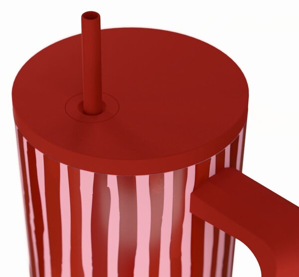 Κούπα Θερμός Με Λαβή & Καλαμάκι 900ml Estia Save The Aegean Tumbler Viva Stripe 01-41564