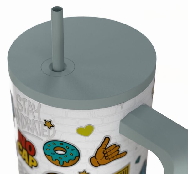 Κούπα Θερμός Με Λαβή & Καλαμάκι 900ml Estia Save The Aegean Tumbler Urban Vibes 01-41540