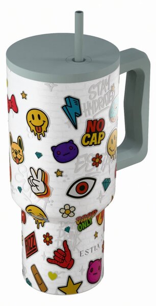 Κούπα Θερμός Με Λαβή & Καλαμάκι 900ml Estia Save The Aegean Tumbler Urban Vibes 01-41540