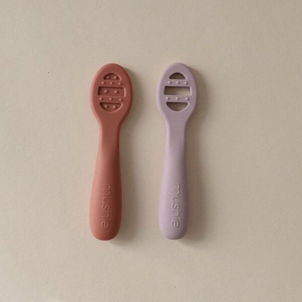 Κουτάλια Φαγητού (Σετ 2τμχ) Mushie Rose/Soft Lilac 66-102073