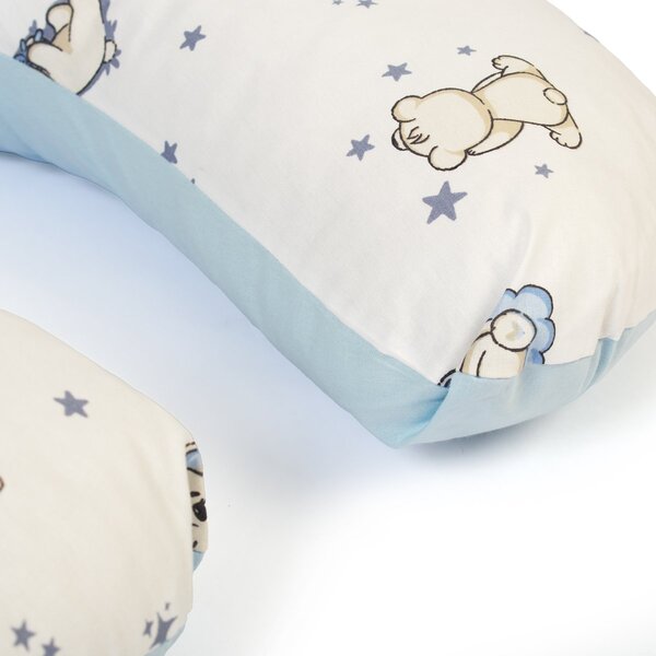 Μαξιλάρι Θηλασμού (60x50x15) Dimcol Bear's Nest 03 White-Sky Blue