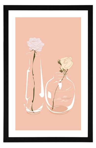 Αφίσα μινιμαλιστικά λουλούδια σε βάζο