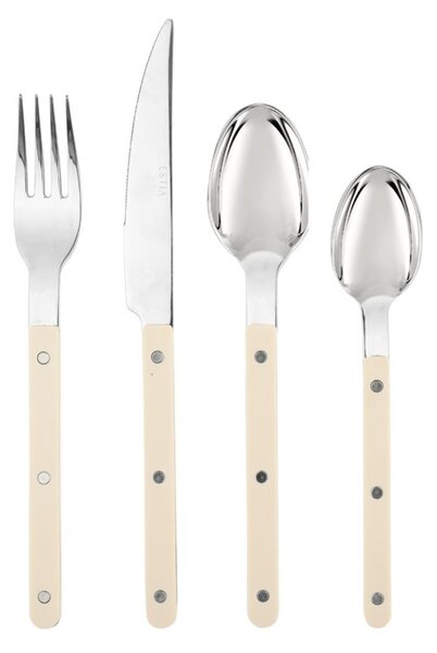 Μαχαιροπίρουνα (Σετ 16τμχ) Estia Noir Dots Ivory 01-39165